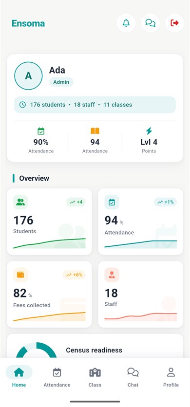 Education app screen
