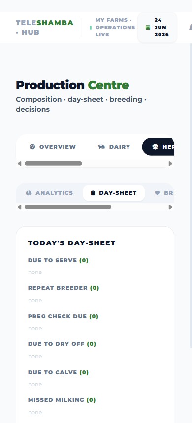 Livestock app screen